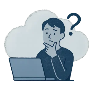 Webサイト運用に悩む人物の画像